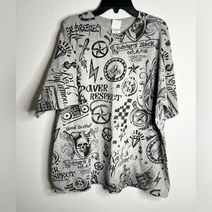 Tennessee River Print TShirt Mens XL Gray /black